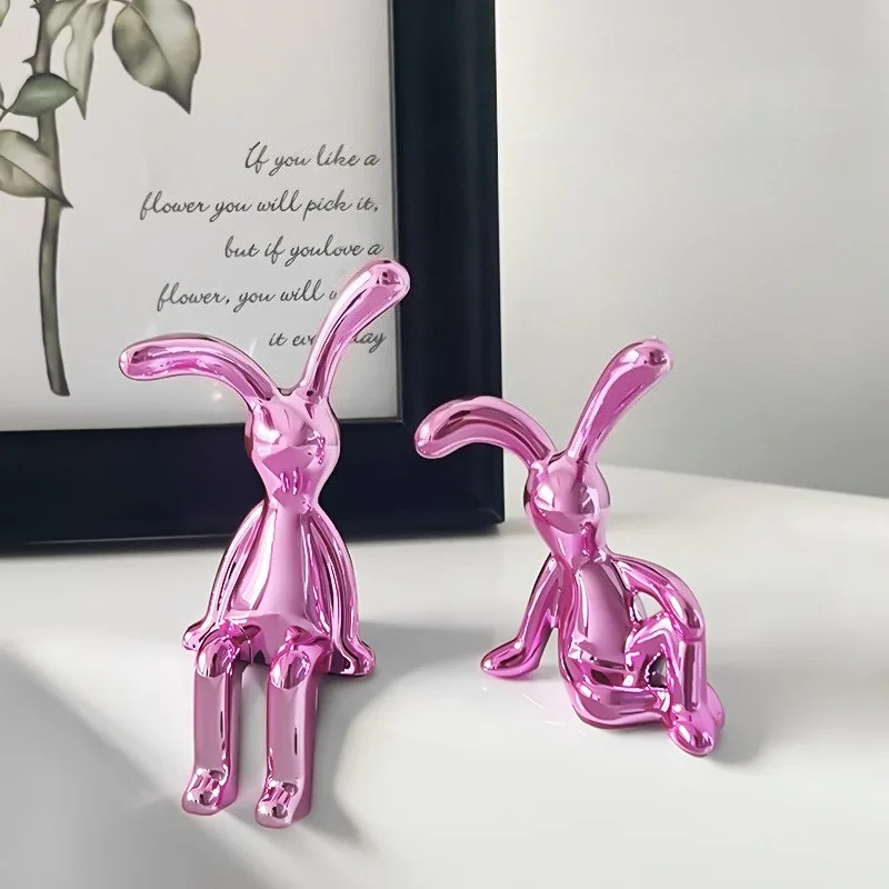 Long-Eared Rabbit Double Statue Cartoon Decoration Accessories Living Room Bedroom Car Decoration Desktop Decorative Ornamet - Image 2