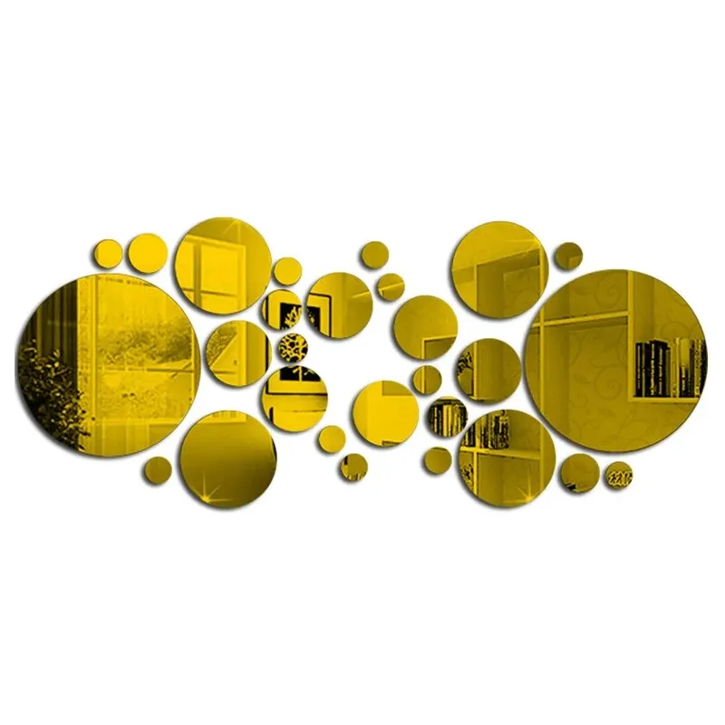 26 PCs 3D Acrylic Mirror Wall Sticker, round Mirror, DIY Bedroom, Bathroom and TV Background Room Sticker Wall Decoration - Image 6